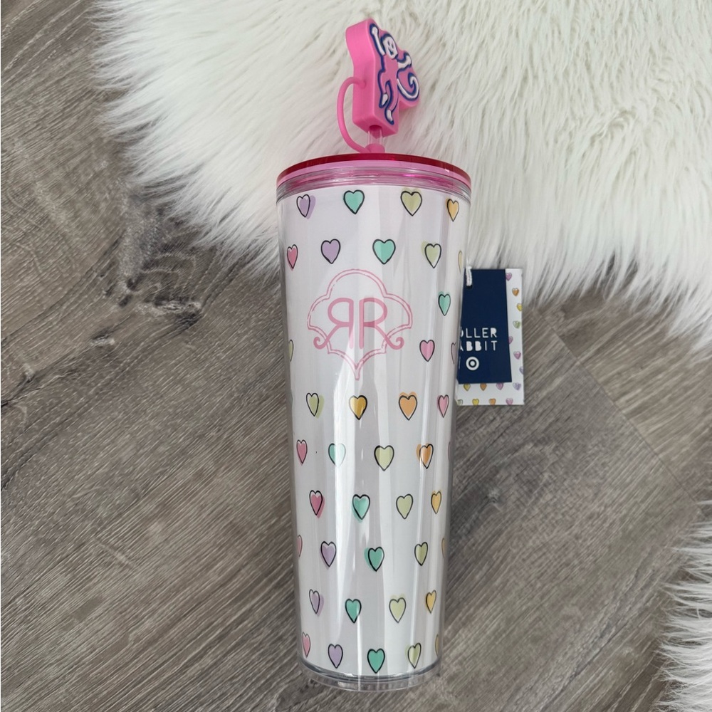 🩷🤍Roller Rabbit x Target 24oz Disco Hearts Wave Tritan Hydration Tumbler